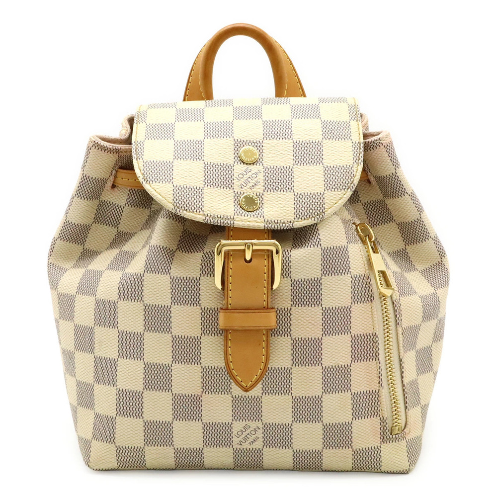 LOUIS VUITTON Damier Azur White Speronne Backpack Shoulder Bag
